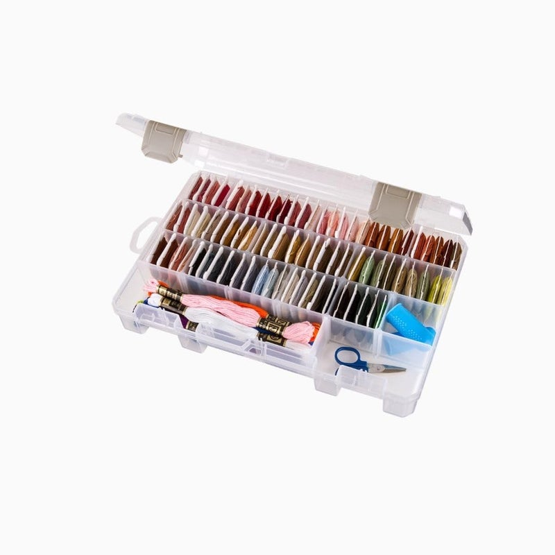 ArtBin 4006AB Medium Solutions Box with Dividers, Art & Craft Organizer, [1] Plastic Storage Case, Clear - Image 1